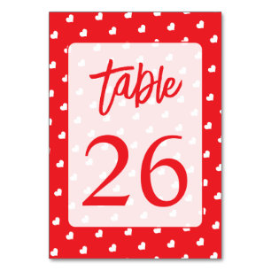 Numeração De Mesa Corações Feliz Dia dos Namorados Padrão de Amor Mo