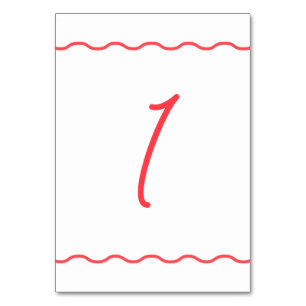 Numeração De Mesa Coral Wavy Retro Wedding