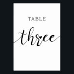 Numeração De Mesa Cores Editáveis, Esboço Coração Bestial Três Casam<br><div class="desc">Cartão de número de tabela de cores simples e editáveis simples 'Três'</div>