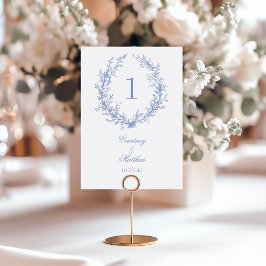Numeração De Mesa Coroa Botânica Casamento Azul Empoeirado