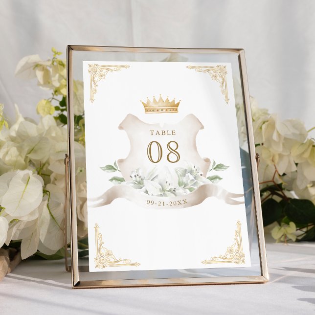 Numeração De Mesa Coroa Real Coroa de Ouro Casamento (Criador carregado)