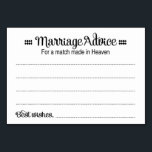 Numeração De Mesa Correspondência Feita Em Placas De Conselhos De Ca<br><div class="desc">Estas placas de casamento serão o perfeito elogio à sua recepção de casamento. Este design apresenta uma combinação de fontes pretas e as palavras "Conselhos de Casamento para uma correspondência feita no Céu". O cartão tem espaço disponível para os hóspedes deixarem seus conselhos e nomes.</div>