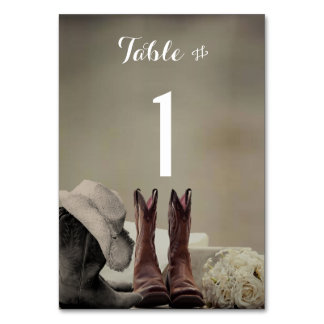 Numeração De Mesa Cowboy Boots Número de Mesa de Casamento Russo Oci