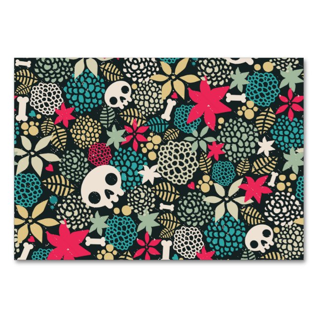 Numeração De Mesa Crânio nas flores (Frente)