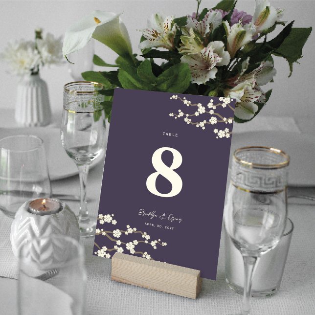 Numeração De Mesa Cream Sakura Cherry Blossoms Elegante Casamento As (Ivory White/Cream Sakura Cherry Blossoms Elegant Asian Wedding Table Number Card @ fat_fa_tin)