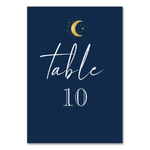 Numeração De Mesa Crescent Moon Starry Night Marinho Blue