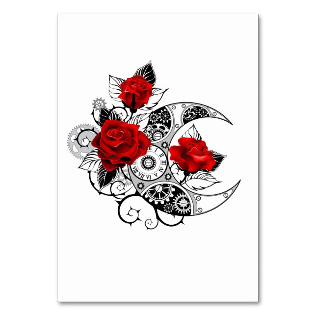 Numeração De Mesa Crescente Mecânico com Rosas vermelhas (Frente)