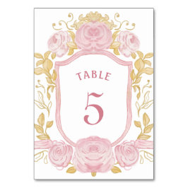 Numeração De Mesa Crest de Rosas de Aquarela