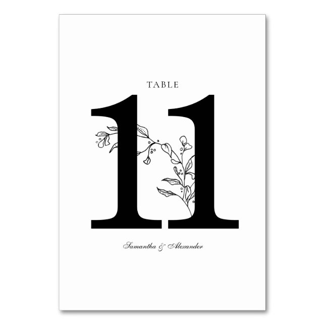 Numeração De Mesa Crest Preto e Branco Elegante (Frente)