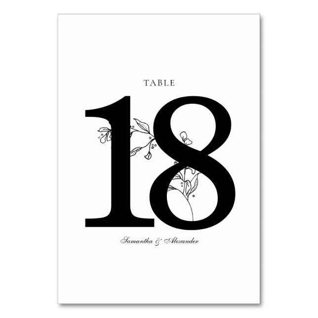 Numeração De Mesa Crest Preto e Branco Elegante (Frente)