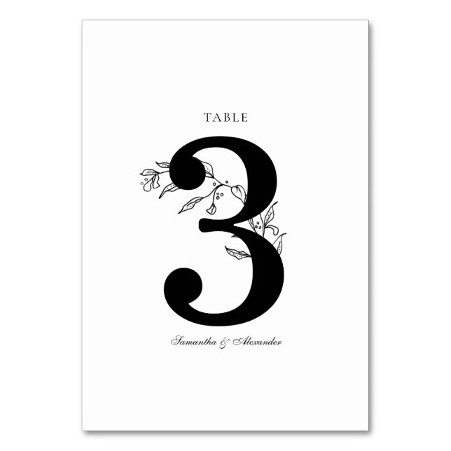 Numeração De Mesa Crest Preto e Branco Elegante (Frente)