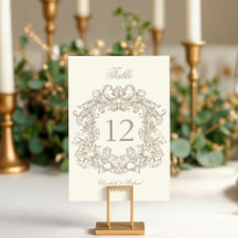 Crest Vintage Elegante Marfim Casamento