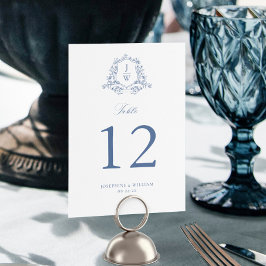 Numeração De Mesa Crestas de Monograma Tradicional Elegante Casament