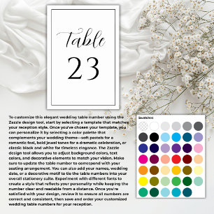 Numeração De Mesa Crie Seu Próprio Casamento Minimalista Elegante