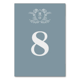 Numeração De Mesa Crista Vintage Floral Monograma Casamento Azul