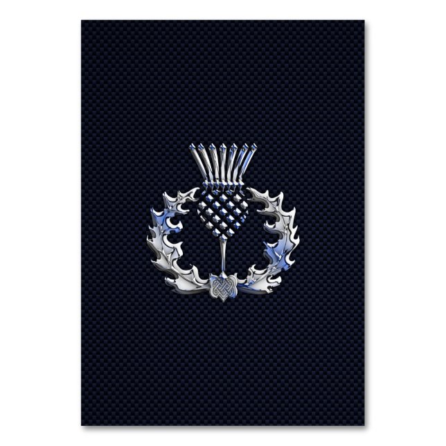 Numeração De Mesa Cromo com Impressão de fibra de carbono (Frente)