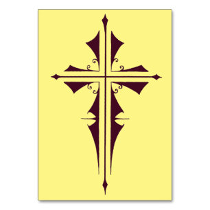 Numeração De Mesa Cruz Cristã Roxa