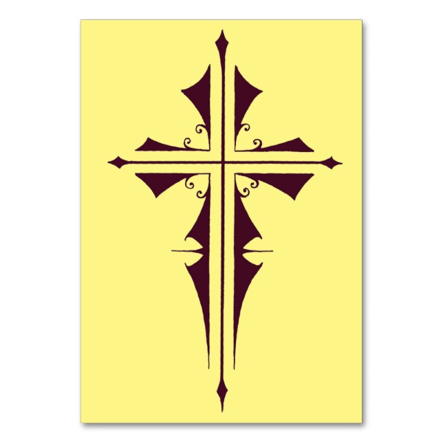 Numeração De Mesa Cruz Cristã Roxa (Frente)