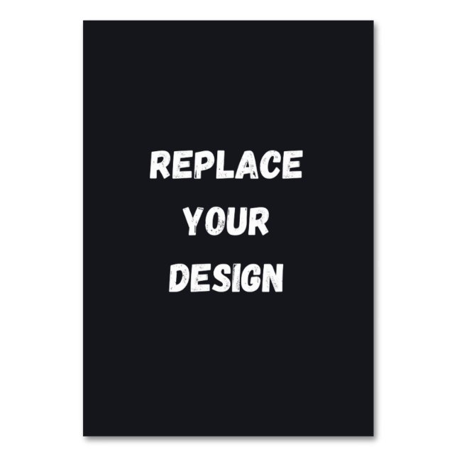 Numeração De Mesa Custom black simple Design Add Photo or Text (Frente)