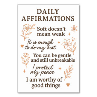 Numeração De Mesa Daily Mental Health Reminder  | Self Love Healing 