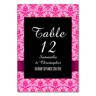 Numeração De Mesa Damasco cor-de-rosa brilhante
