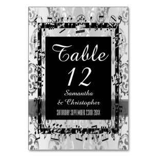 Numeração De Mesa Damasco prateado e preto