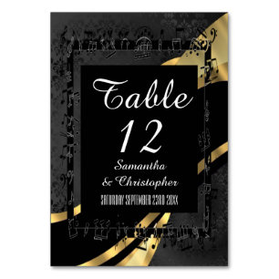 Numeração De Mesa Damasco preto e ouro personalizado