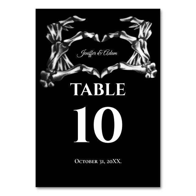 Numeração De Mesa Dark Gothic Halloween Wedding Table number (Frente)
