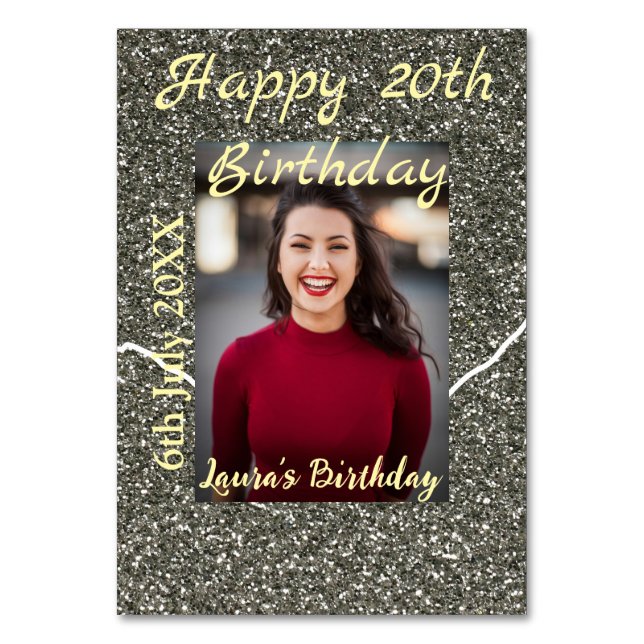 Numeração De Mesa Data de adição do 20 de do Silverglitter (Frente)