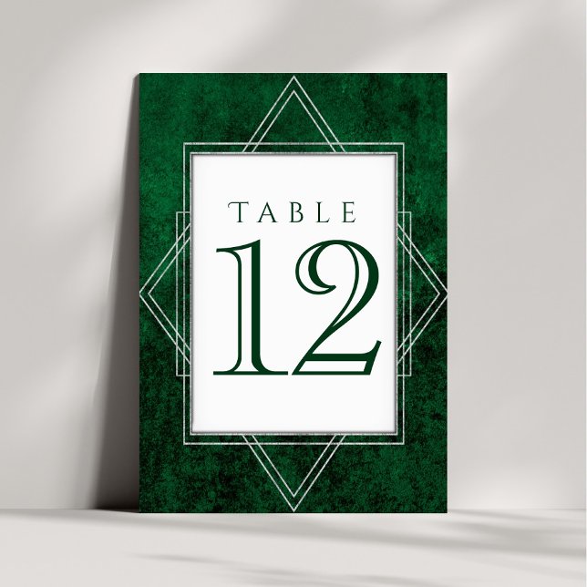 Numeração De Mesa Deco de Arte Verde Geométrico | Casamento Moderno (Criador carregado)