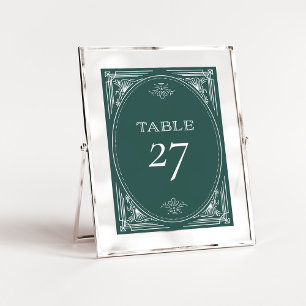 Numeração De Mesa Deco Moderno Casamento Verde de Feriado Elegante