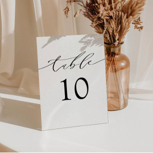 Numeração De Mesa Decoração de Casamento Negro e Branco Elegante