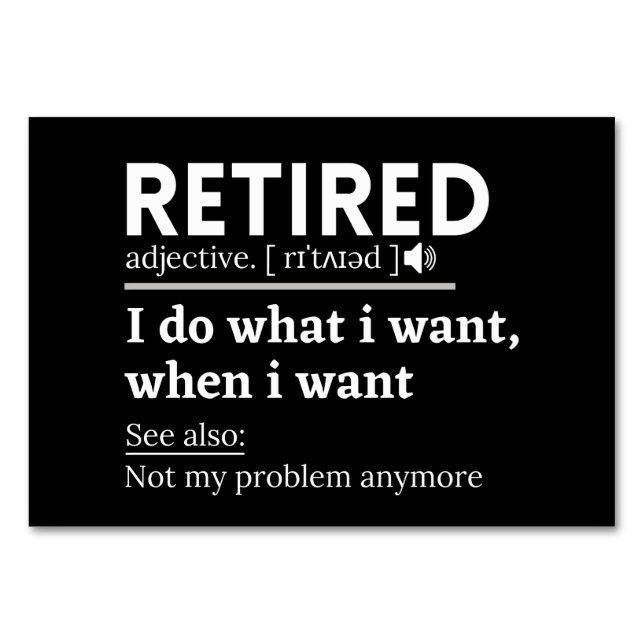 Numeração De Mesa definição aposentada, aposentadoria engraçada, apo (Frente)