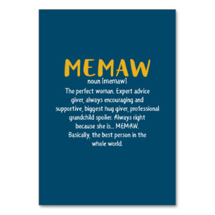 Numeração De Mesa Definição de Memaw de Arte-Mãe