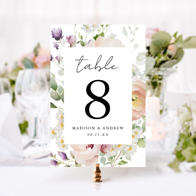 Numeração De Mesa Delicate Primavera Floral Wedding (Criador carregado)