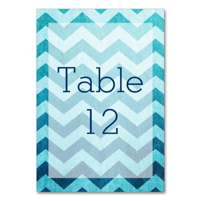 Numeração De Mesa Denim Chevron por Shirley Taylor (Frente)
