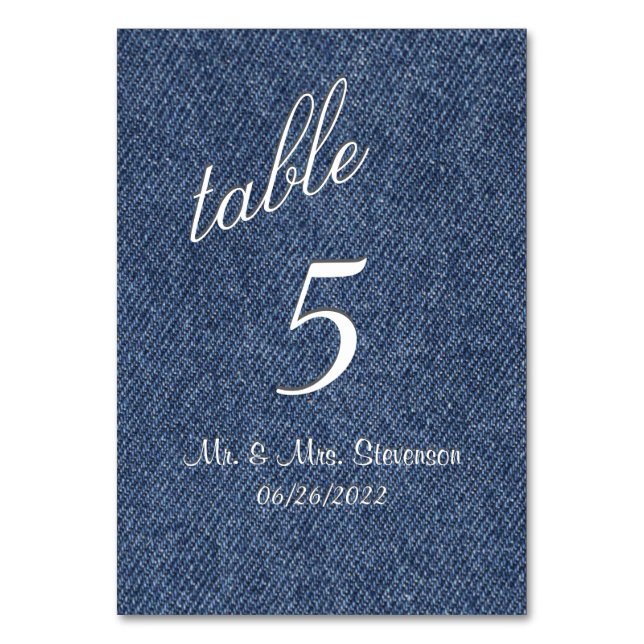 Numeração De Mesa Denim Número da Tabela (Frente)