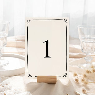 Numeração De Mesa Desenho Caprichoso à Mão