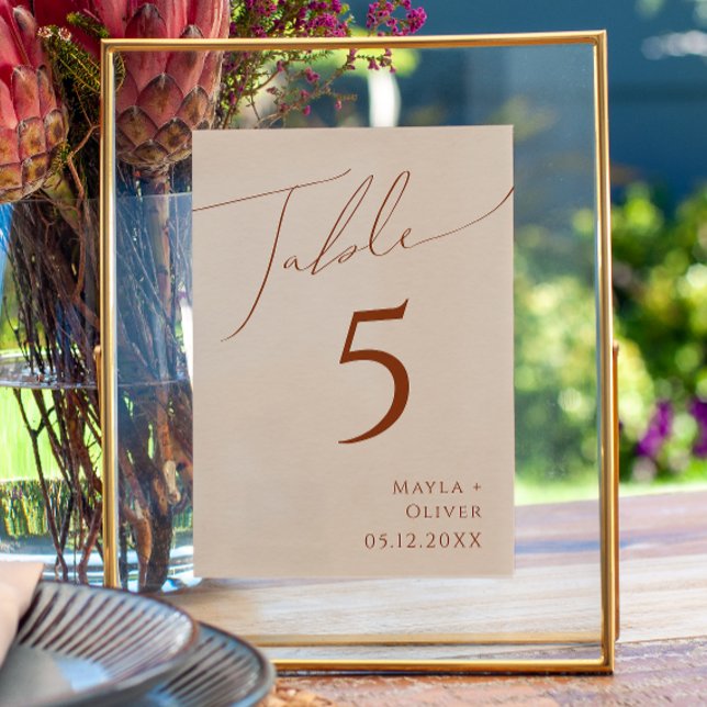 Numeração De Mesa Deserto Whimsic | Número do quadro bege (Criador carregado)