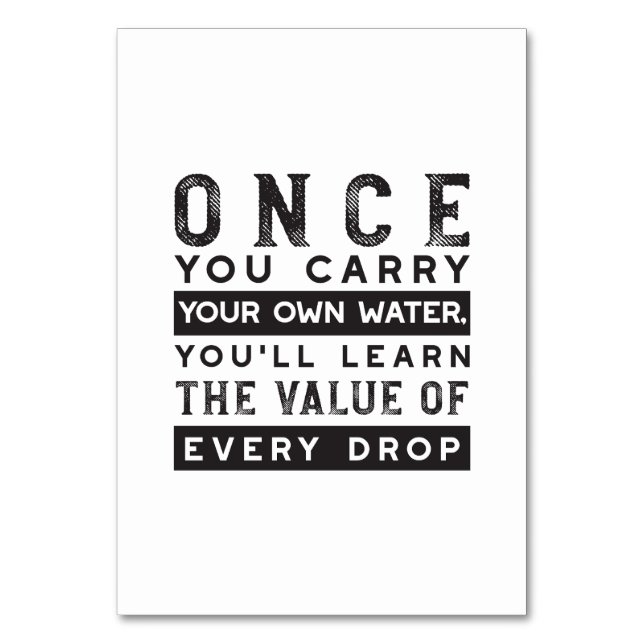 Numeração De Mesa Design de Citação de Sabedoria - Valor de Cada Lar (Frente)