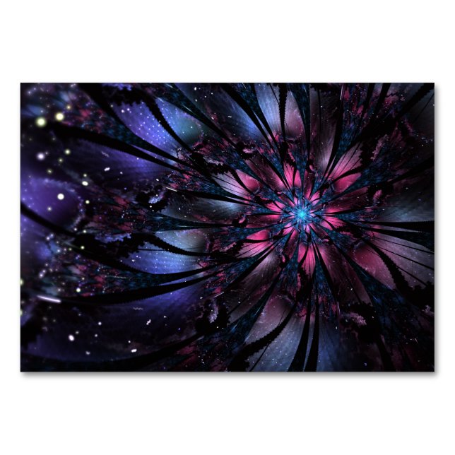 Numeração De Mesa design de flor fractal abstrato. (Frente)