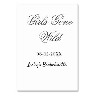 Numeração De Mesa Despedida de solteira Girls Gone wild nome data no