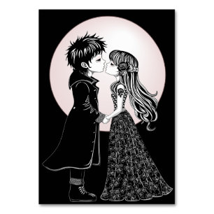 Numeração De Mesa Dia de os namorados Gótico Beijo Gótico