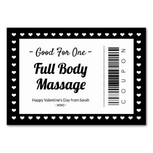 Numeração De Mesa Dia de os namorados Massage Love Coupon Casal Gift