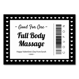 Numeração De Mesa Dia de os namorados Massage Love Coupon Casal Gift