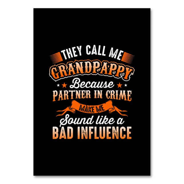 Numeração De Mesa dia dos Pais  | Chamam-Me Avô (Frente)