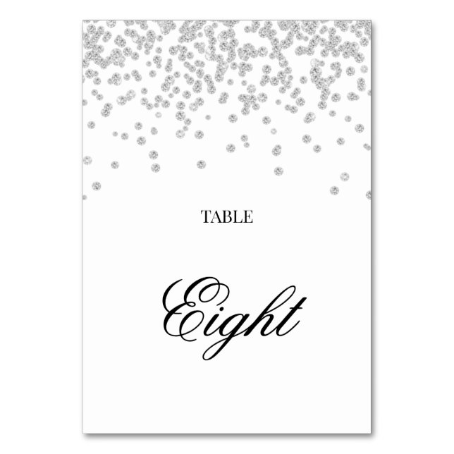 Numeração De Mesa Diamantes de Rhinestone Falso em Branco (Frente)