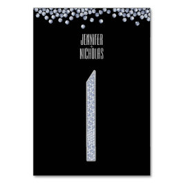 Numeração De Mesa Diamond Glitter Table Número Um
