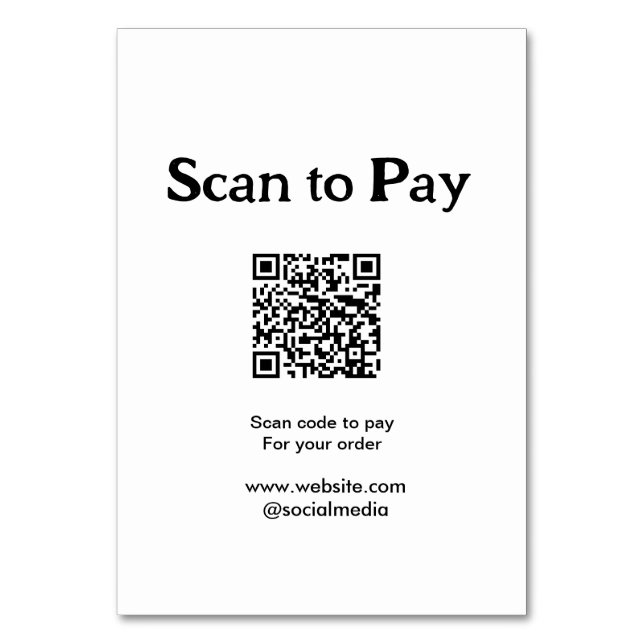 Numeração De Mesa Digitalizar para pagar pela encomenda QR code adic (Frente)