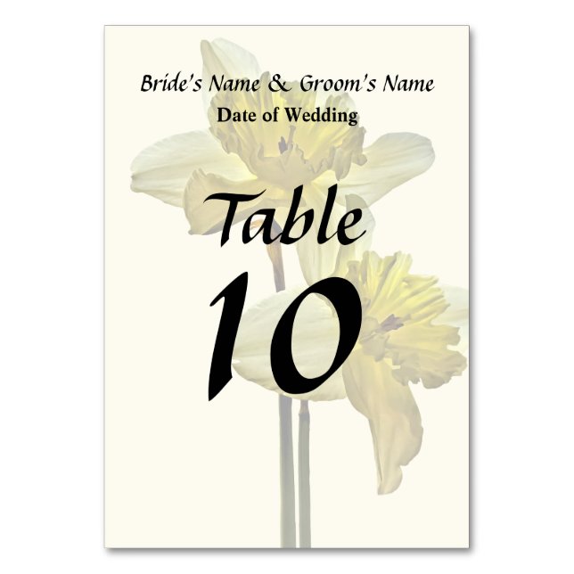 Numeração De Mesa Dois Daffodils Retroiluminados (Frente)